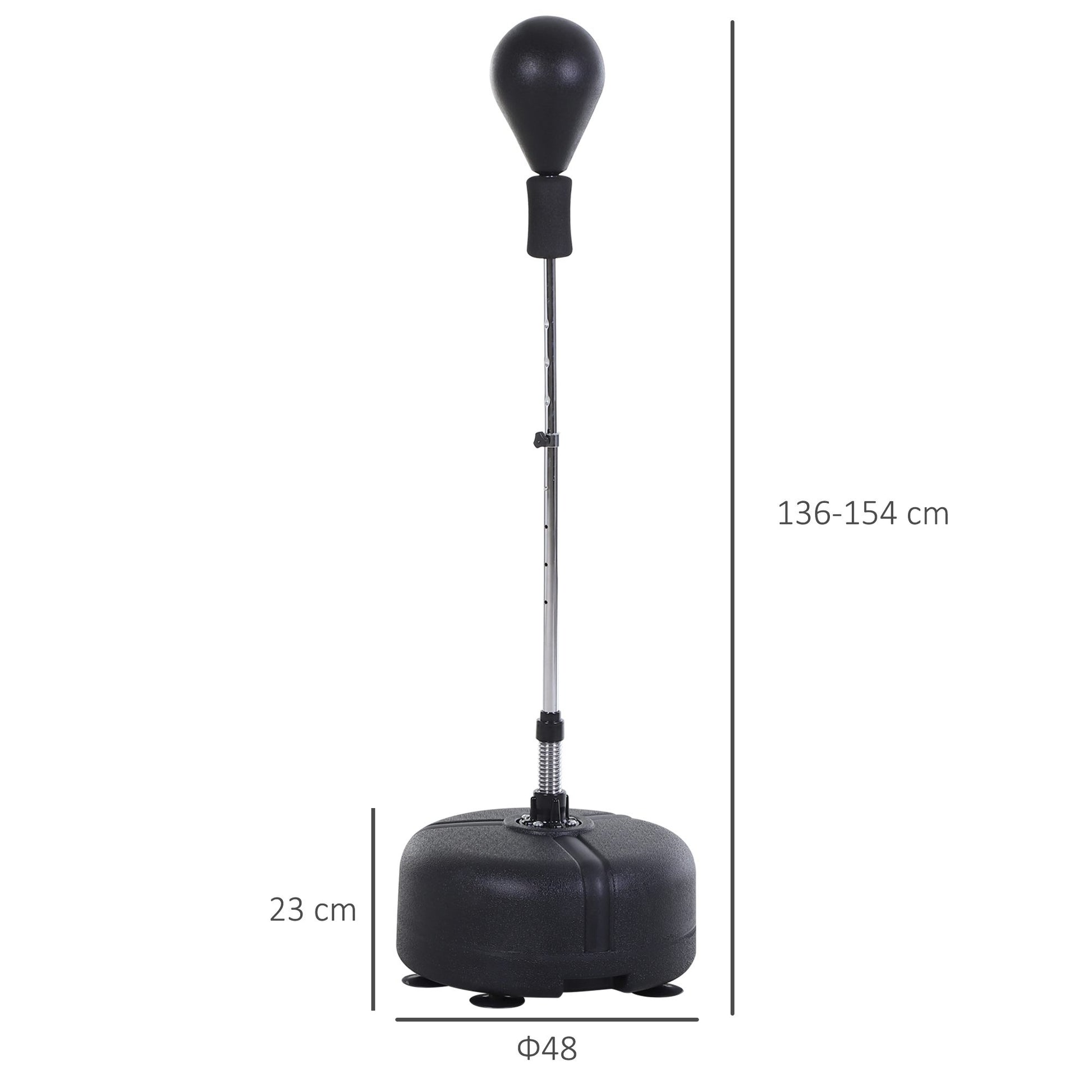 Punching Ball Set 136-154 cm Adjustable Height Boxing Stand with 1 pair of Gloves Suction Cup Stand Boxing Trainer for Adults and Teenagers Black