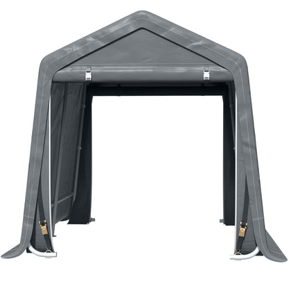 Outdoor Garden Tent for Tools Bicycles 9.19x7.87x7.87 ft Exterior Shed with 2 Zipper Doors Waterproof Anti-UV Garden Tent Dark Gray
