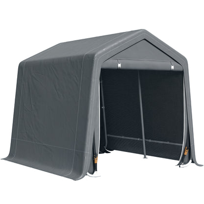 Outdoor Garden Tent for Tools Bicycles 9.19x7.87x7.87 ft Exterior Shed with 2 Zipper Doors Waterproof Anti-UV Garden Tent Dark Gray