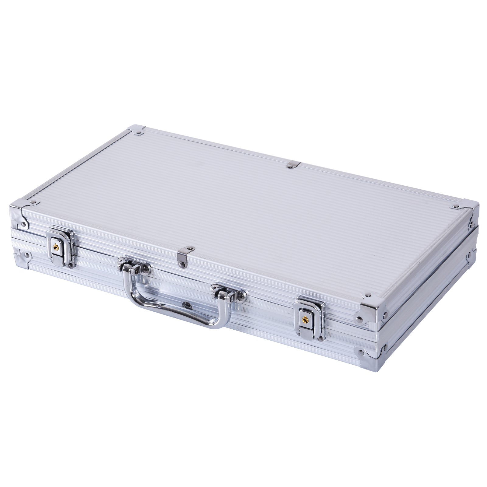Lockable Poker Case Poker Set with Case 300 Chips 5 Dice 2 Decks of Cards Accessories, Complete Poker Chip Set Card Games Aluminum Case for Texas Hold'em, Blackjack