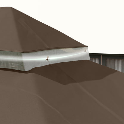 Replacement Canopy Top for Gazebo 4x3m Double-tiered Canopy with Mosquito Net UV30+ Protection Replacement Cover for Gazebo Café