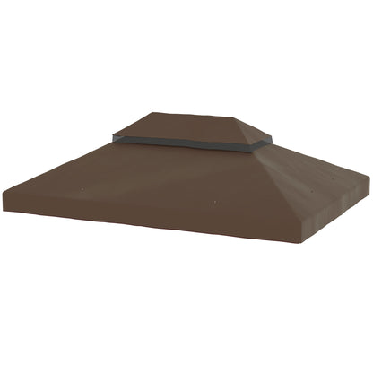 Replacement Canopy Top for Gazebo 4x3m Double-tiered Canopy with Mosquito Net UV30+ Protection Replacement Cover for Gazebo Café