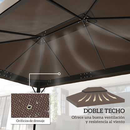 Replacement Canopy Top for Gazebo 4x3m Double-tiered Canopy with Mosquito Net UV30+ Protection Replacement Cover for Gazebo Café