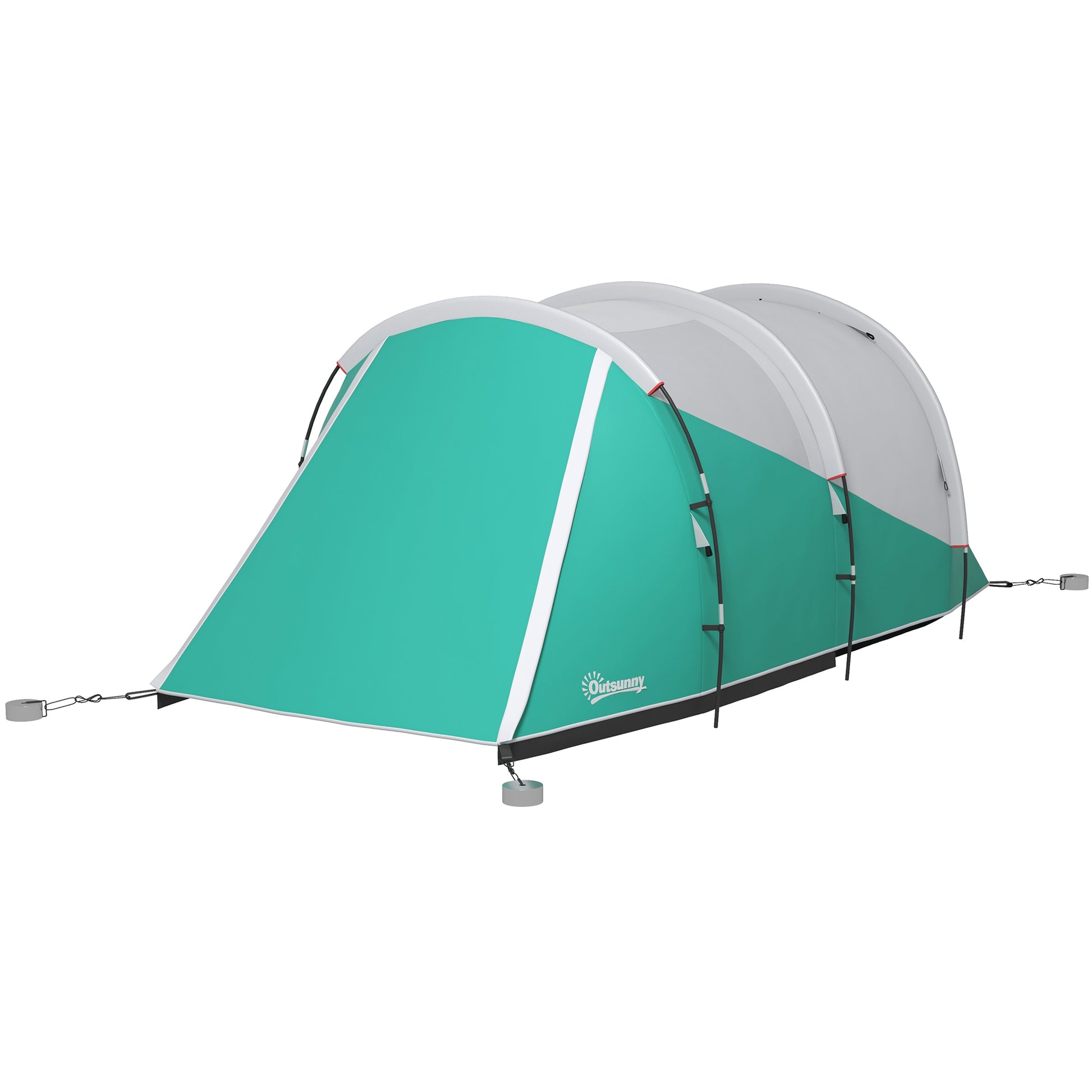 Tunnel Tent, Camping Tent for 5 People, Family Tent with 2 Rooms, Carrying Bag, 3000mm Waterproof Group Tent, for Garden, Campsite, Green
