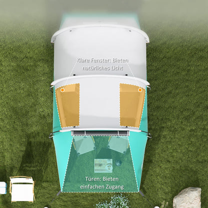 Tunnel Tent, Camping Tent for 5 People, Family Tent with 2 Rooms, Carrying Bag, 3000mm Waterproof Group Tent, for Garden, Campsite, Green