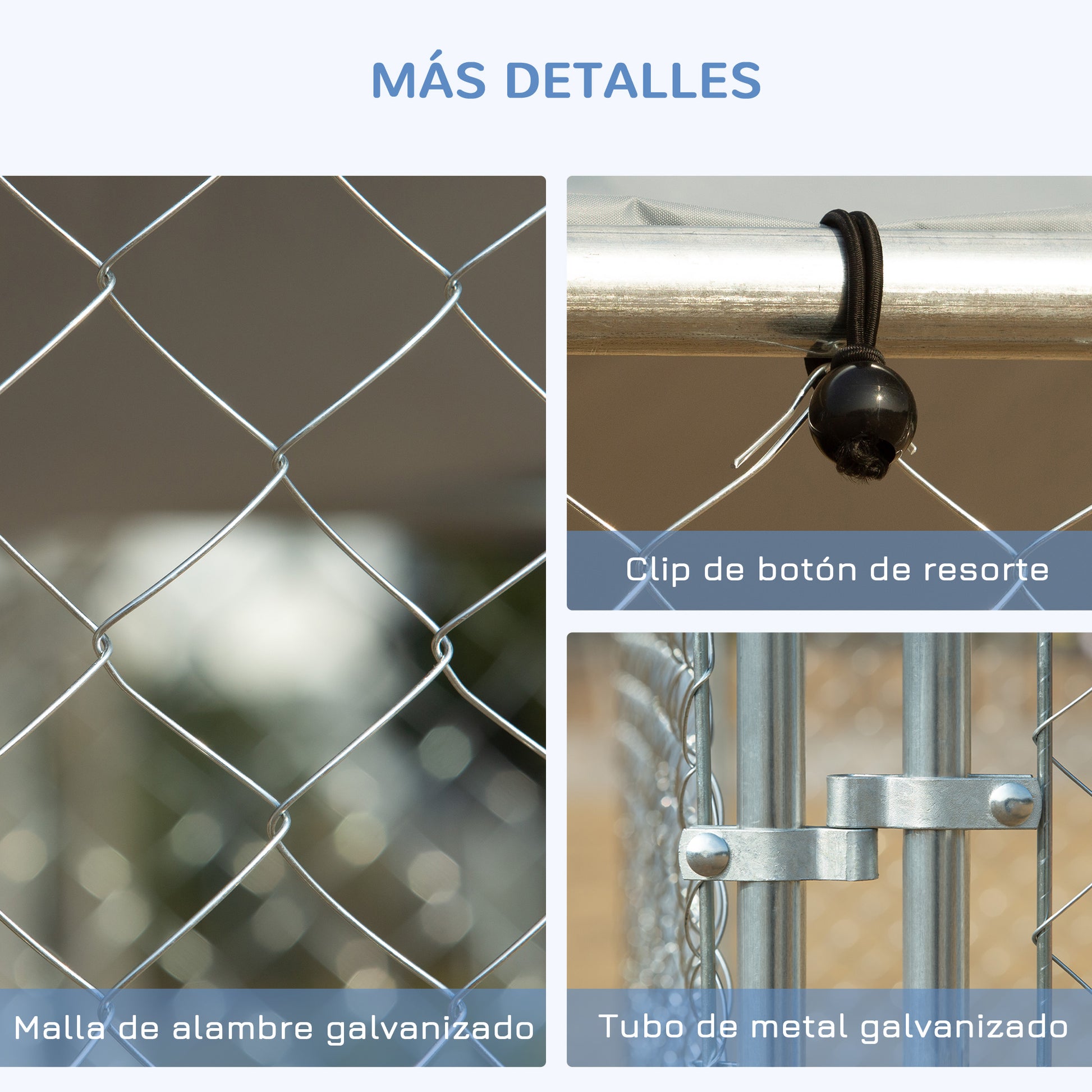 Outdoor Kennel with Anti-UV Waterproof Canopy Dog Park with Latch Door and Galvanized Metal Frame for Patio Garden Terrace 13.1x7.5x7.5 ft Silver