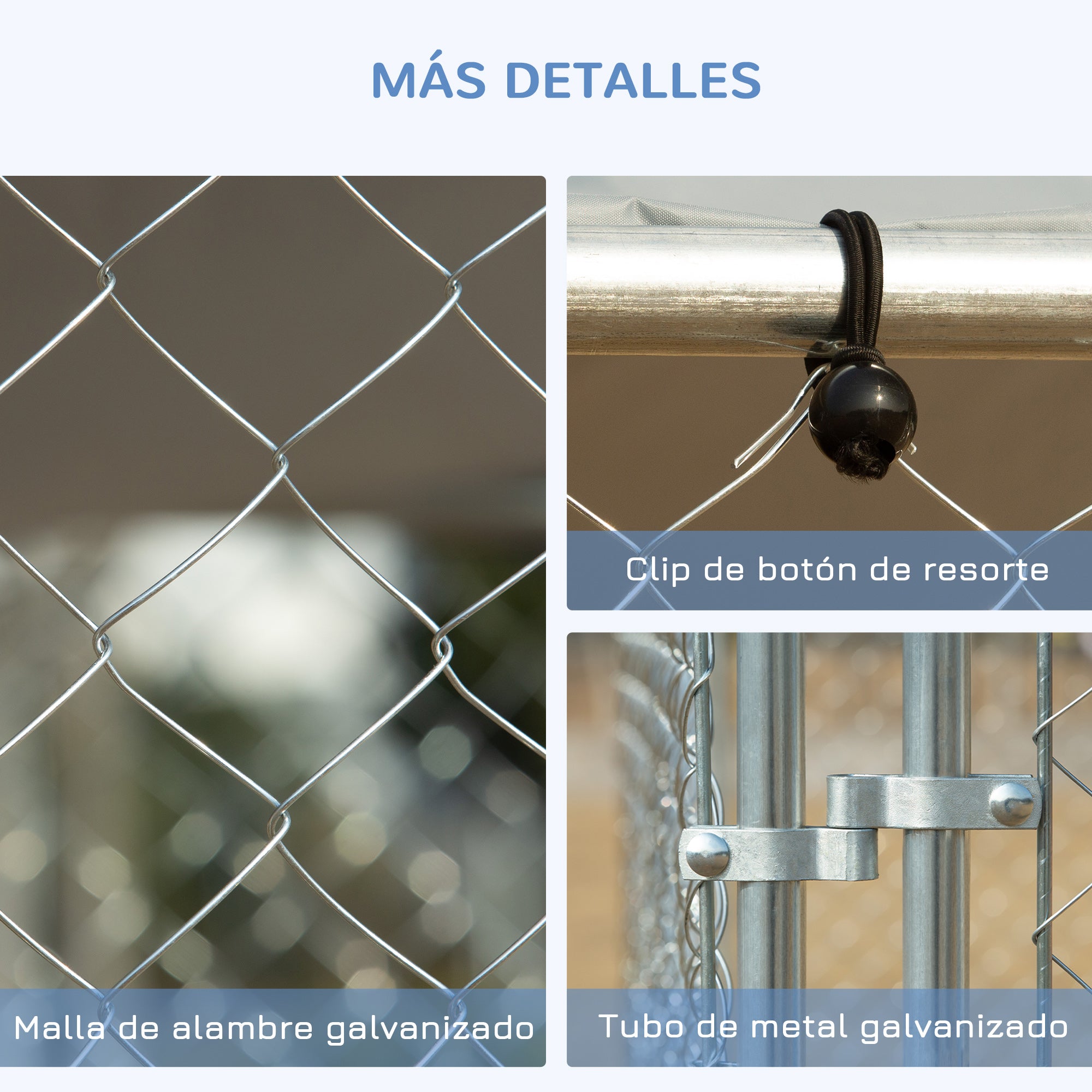 Outdoor Kennel with Anti-UV Waterproof Canopy Dog Park with Latch Door and Galvanized Metal Frame for Patio Garden Terrace 13.1x7.5x7.5 ft Silver