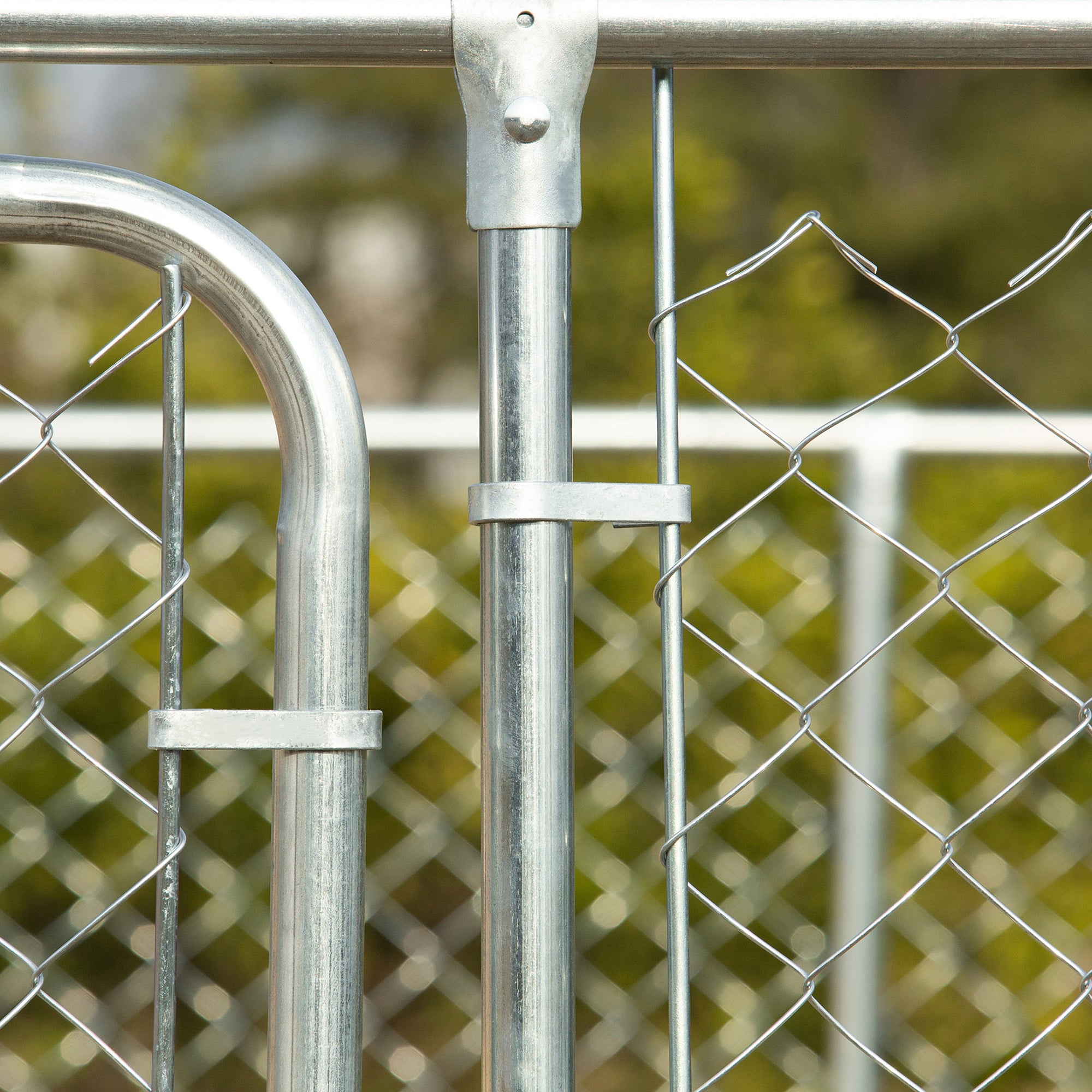 Outdoor Kennel with Anti-UV Waterproof Canopy Dog Park with Latch Door and Galvanized Metal Frame for Patio Garden Terrace 13.1x7.5x7.5 ft Silver