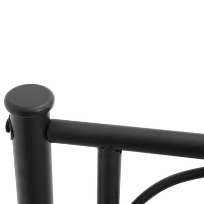 Single Bed Frame in Steel 95x211x106cm, Integrated Slats, Headboard and Footboard, Underbed Storage, Black