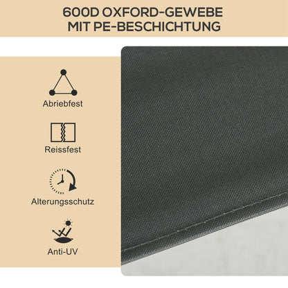 Camping Chair 2-Pack Foldable Garden Chair with Steel Frame, Woodgrain Look, Folding Chair for Pool, Beach, Oxford, Dark Grey