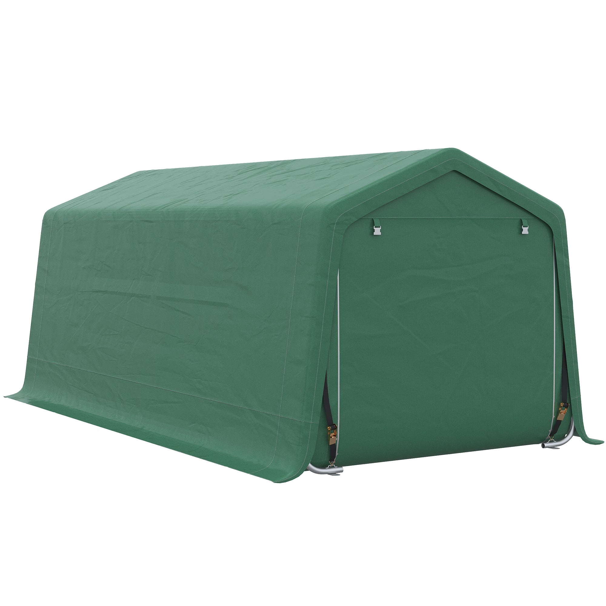 Garage Carport Tent 6 x 3 m Galvanized Steel Sturdy High-Density 180 g/m² PE Waterproof Anti-UV - Green