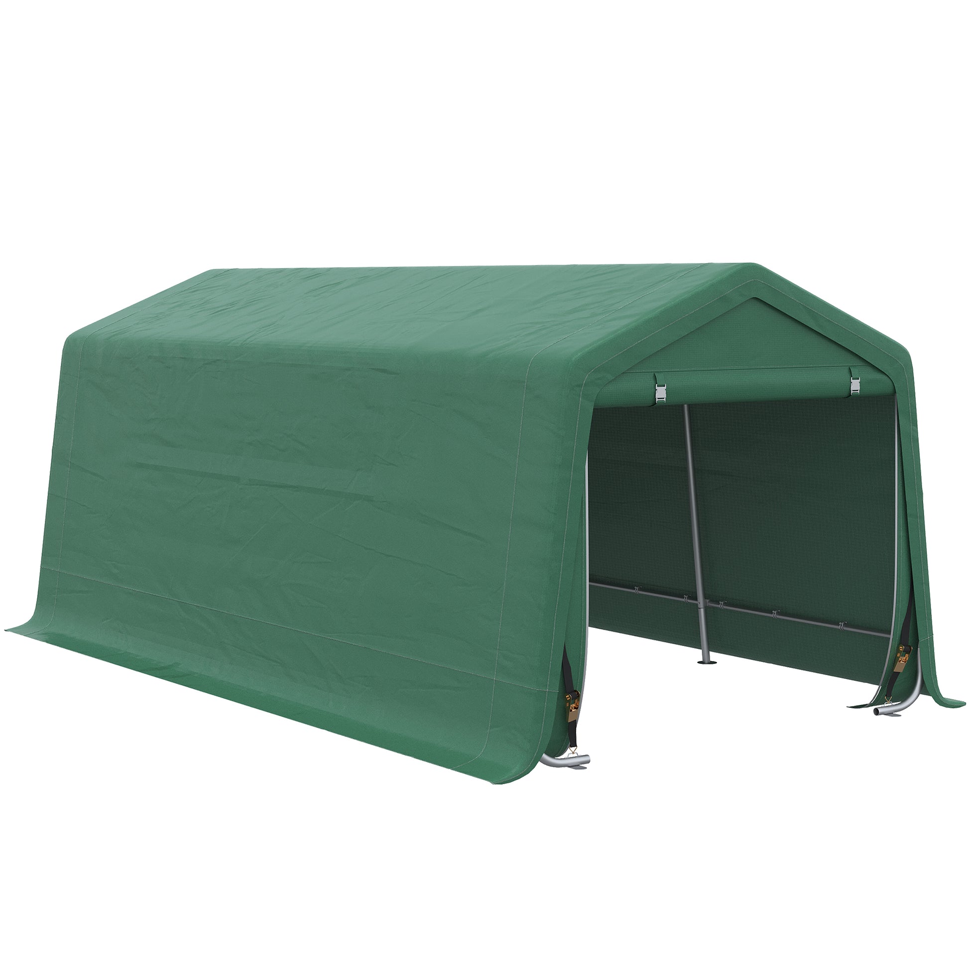 Garage Carport Tent 6 x 3 m Galvanized Steel Sturdy High-Density 180 g/m² PE Waterproof Anti-UV - Green
