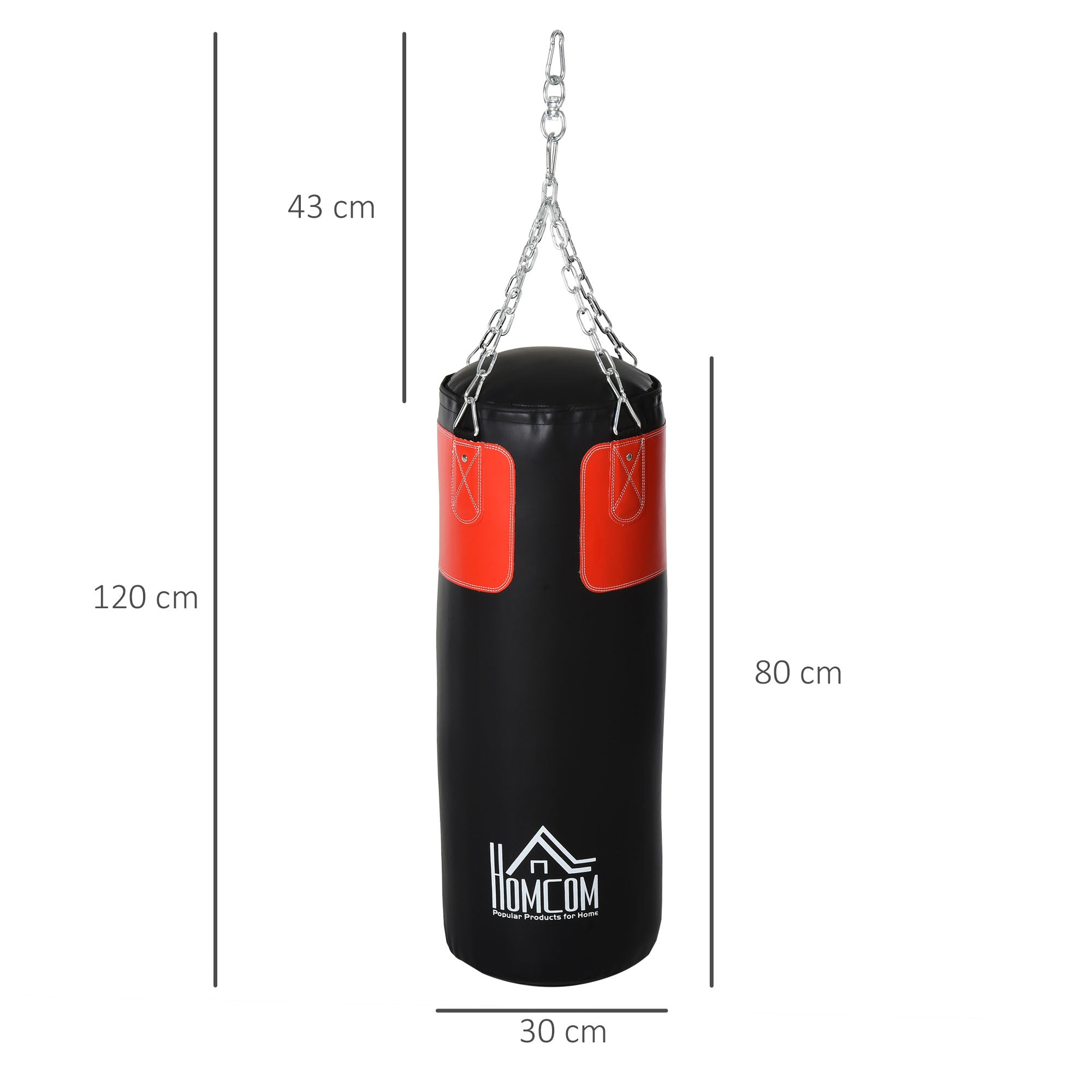Punch Bag Set Boxing Set with Boxing Gloves Filled Set for Adults Teenagers Hanging Boxing Heavy Bag 16 KG Ø30 x 120 cm Black+Red
