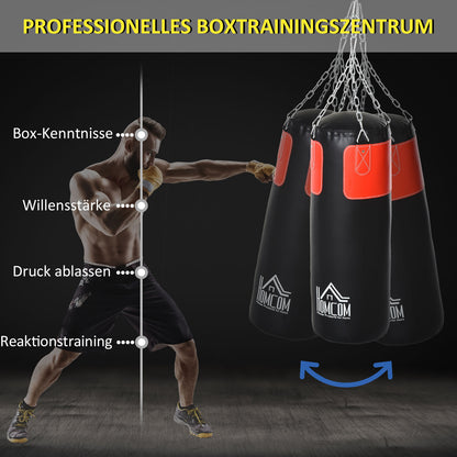 Punch Bag Set Boxing Set with Boxing Gloves Filled Set for Adults Teenagers Hanging Boxing Heavy Bag 16 KG Ø30 x 120 cm Black+Red