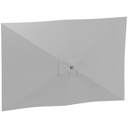 3x2m Umbrella Replacement Canopy Patio Umbrella Replacement Cover with Top Vent UV 50+ Protection Outdoor Parasol Cover Light Gray