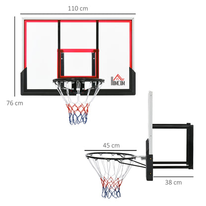 Wall-Mounted Basketball Hoop with Special Basket - 102 x 76 x 110 cm - Indoor Outdoor