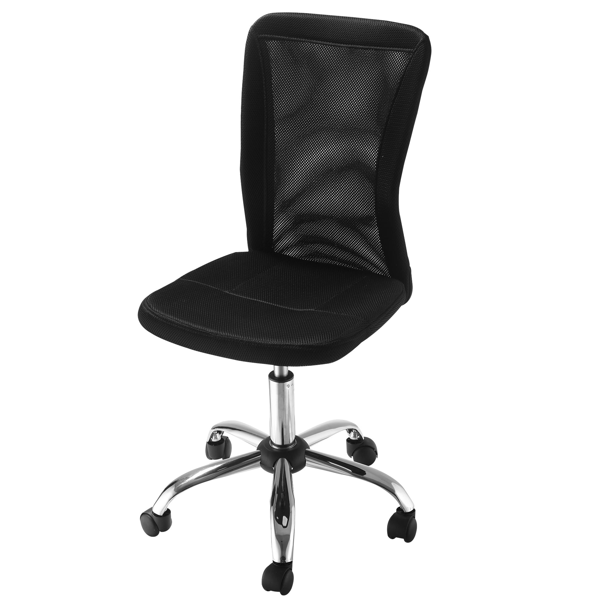 Office Chair Ergonomic, Height Adjustable Desk Chair, 360° Swivel Chair with Breathable Backrest, for Office, Study Room, up to 100 kg Capacity, Black