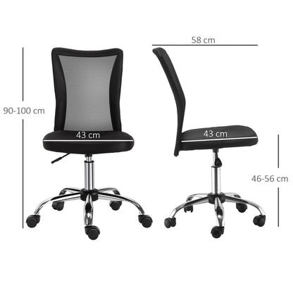 Office Chair Ergonomic, Height Adjustable Desk Chair, 360° Swivel Chair with Breathable Backrest, for Office, Study Room, up to 100 kg Capacity, Black