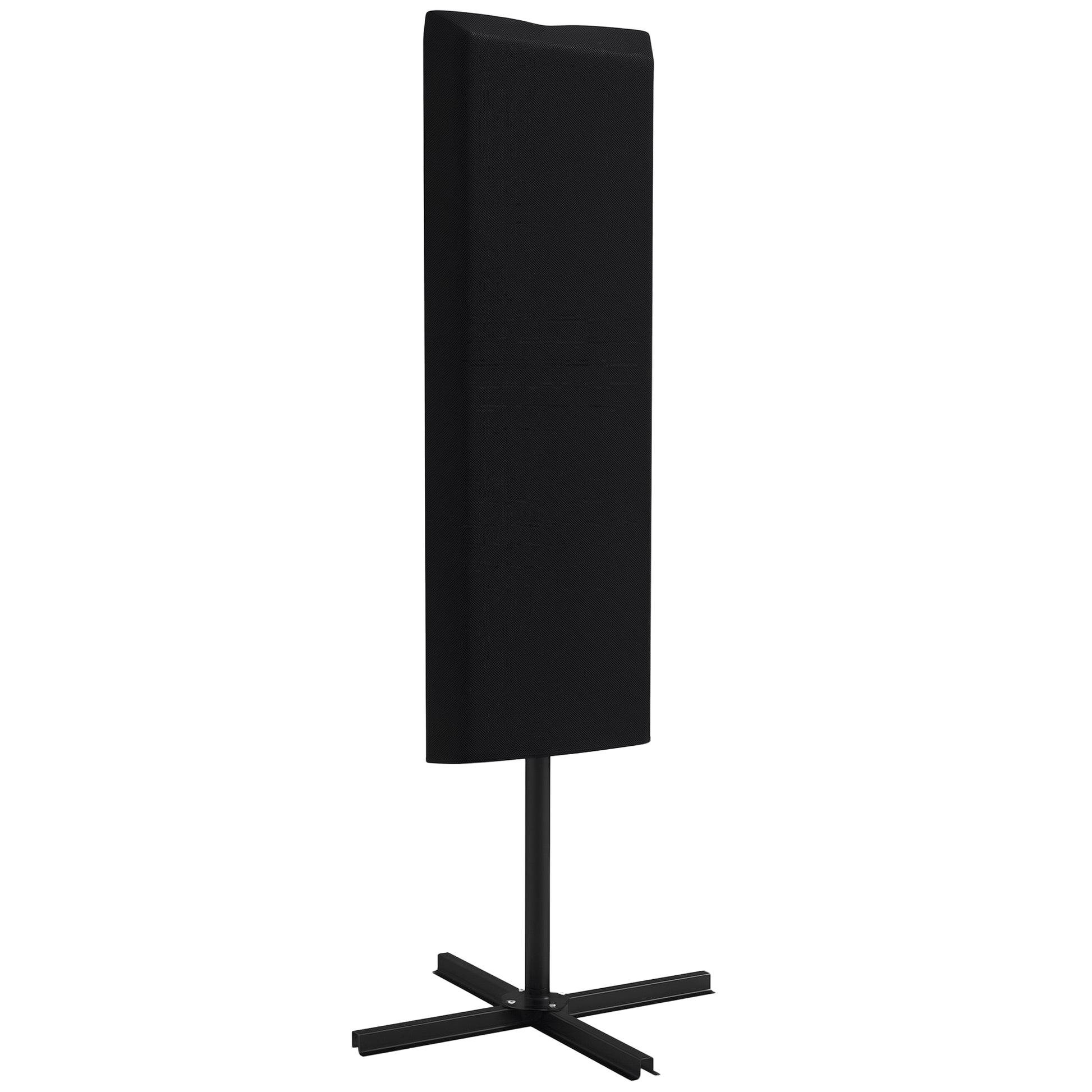Waterproof Cover for Upright Umbrella with Zipper and Drawstring Black Oxford Polyester
