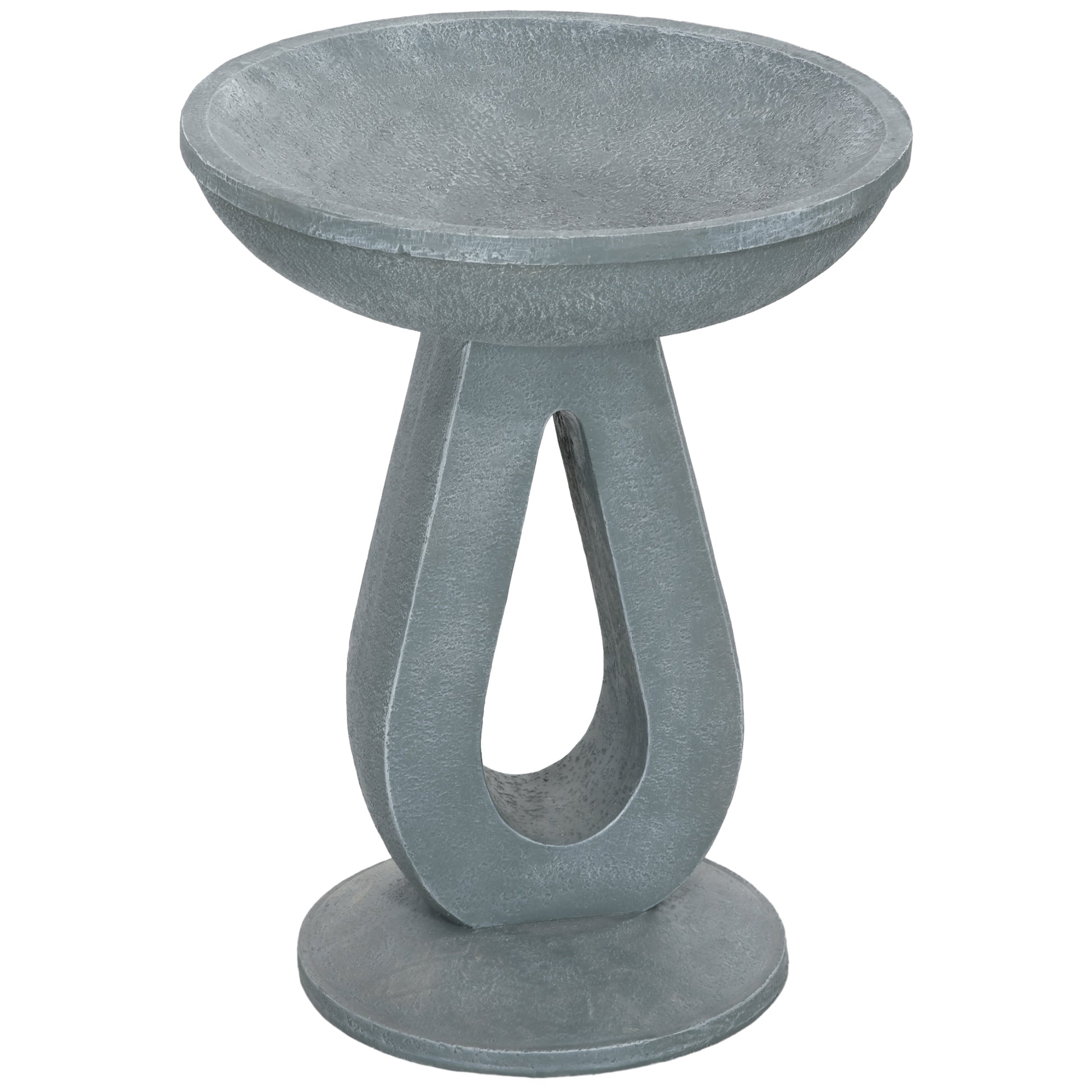 Bird Bath, 51 cm Height Bird Bath, Bird Basin with Stand, Bird Feeder with Stone Look, Wild Bird Bath for Garden, Balcony, Gray