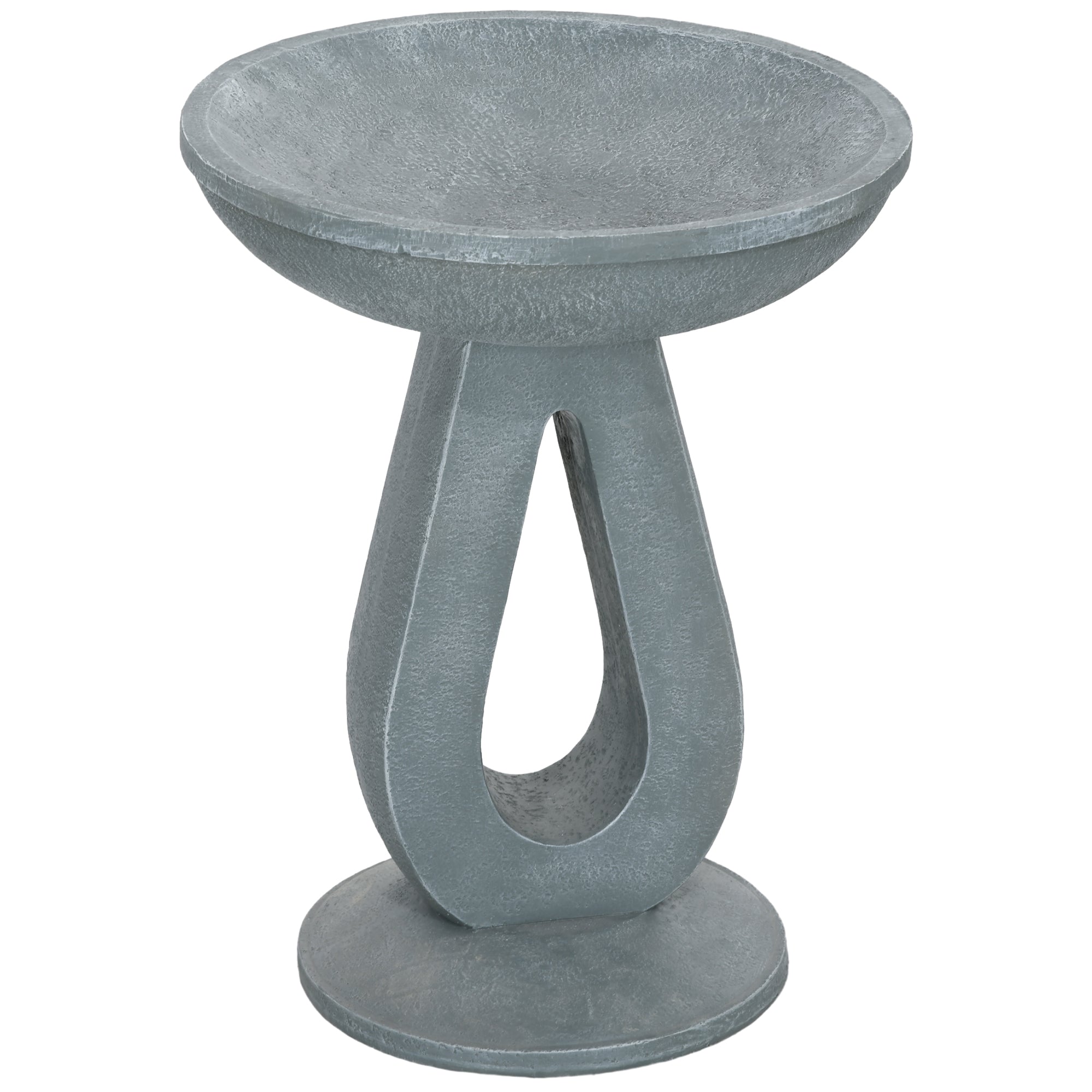 Bird Bath, 51 cm Height Bird Bath, Bird Basin with Stand, Bird Feeder with Stone Look, Wild Bird Bath for Garden, Balcony, Gray
