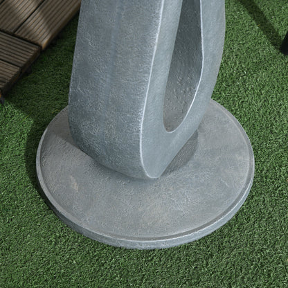 Bird Bath, 51 cm Height Bird Bath, Bird Basin with Stand, Bird Feeder with Stone Look, Wild Bird Bath for Garden, Balcony, Gray