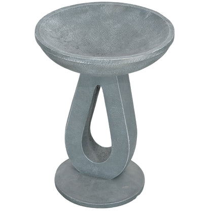 Bird Bath, 51 cm Height Bird Bath, Bird Basin with Stand, Bird Feeder with Stone Look, Wild Bird Bath for Garden, Balcony, Gray