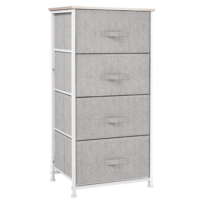 Chest of Drawers with 4 Fabric Drawers Storage Cabinet Multifunctional for Bedroom Living Room Hallway 45x30x92 cm Gray
