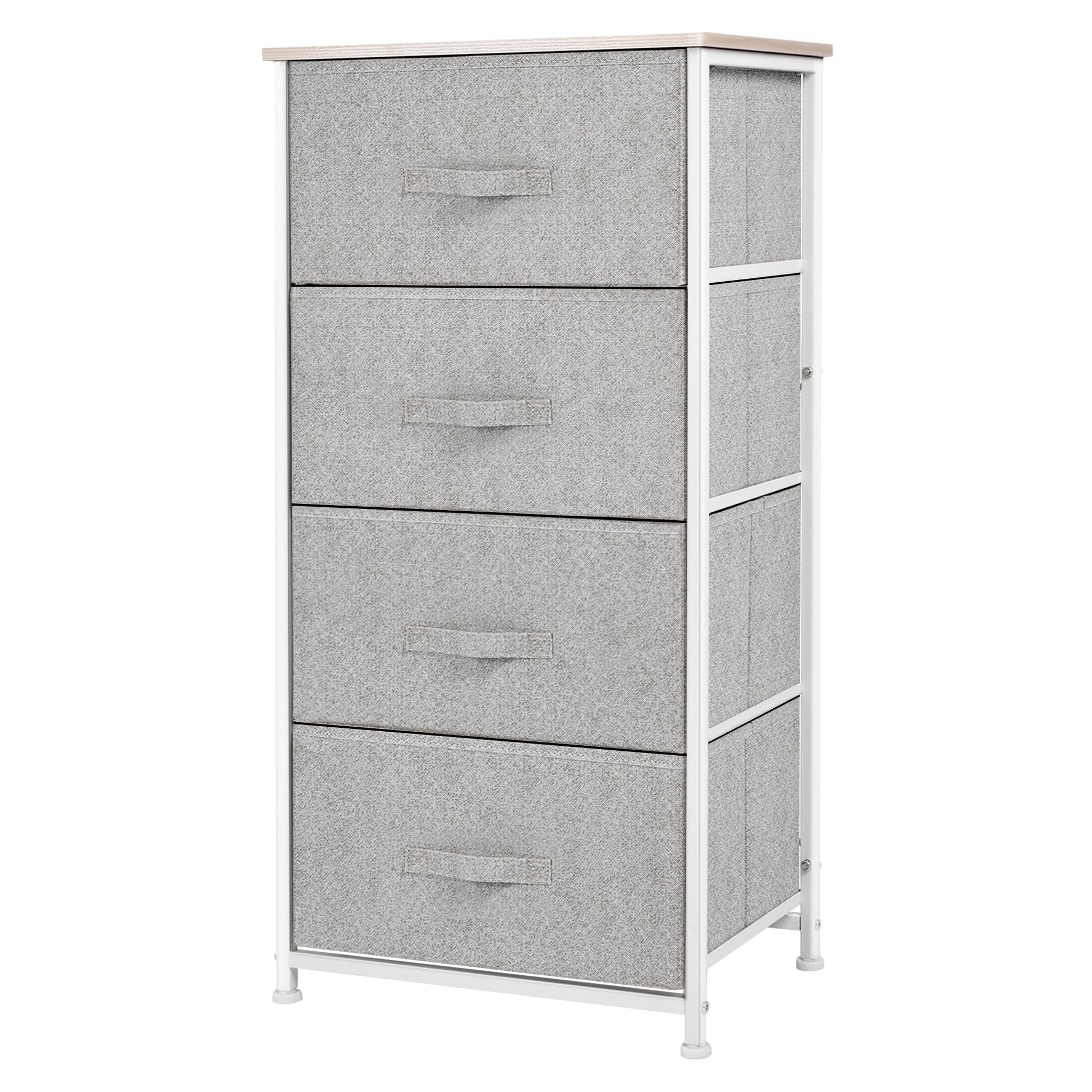 Chest of Drawers with 4 Fabric Drawers Storage Cabinet Multifunctional for Bedroom Living Room Hallway 45x30x92 cm Gray