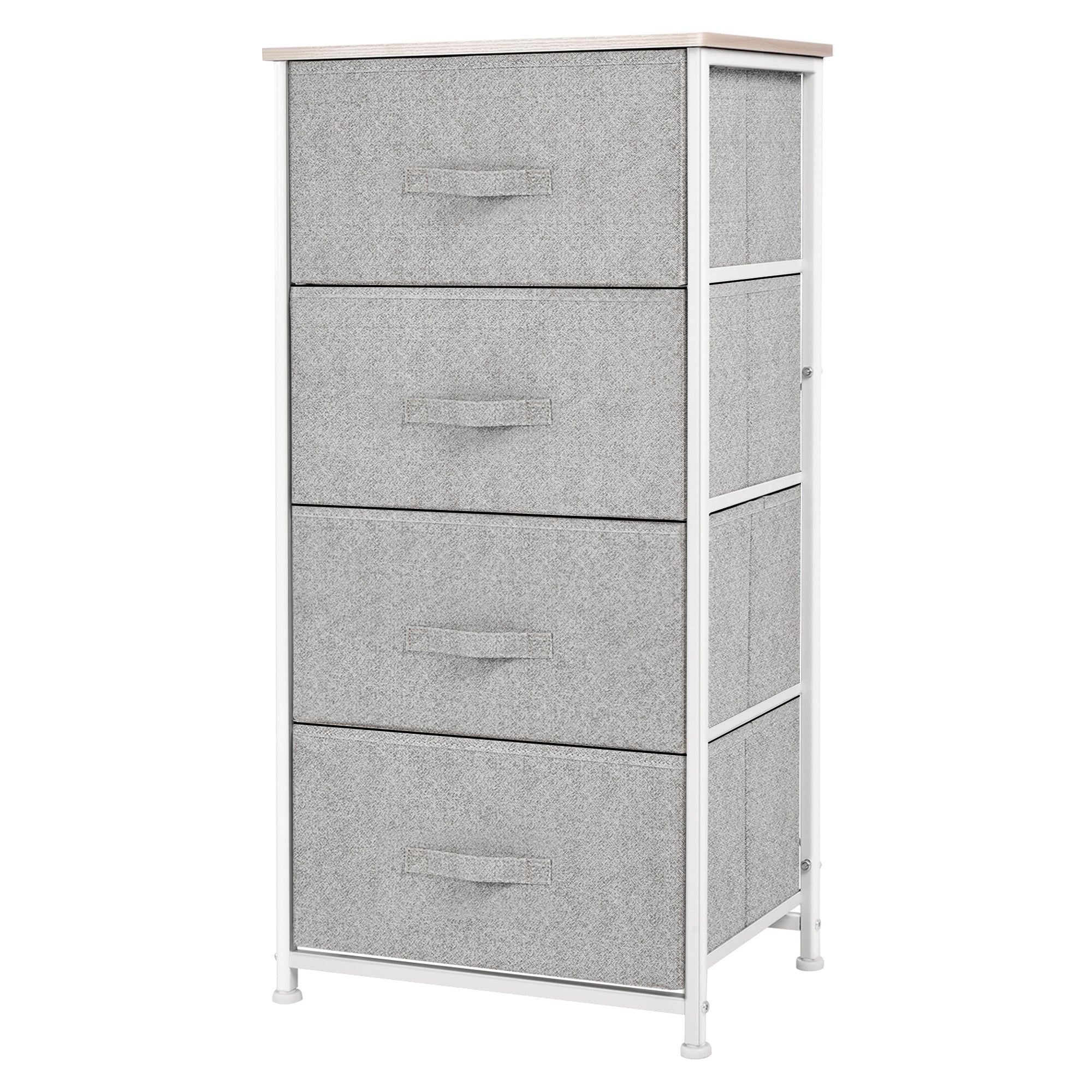 Chest of Drawers with 4 Fabric Drawers Storage Cabinet Multifunctional for Bedroom Living Room Hallway 45x30x92 cm Gray