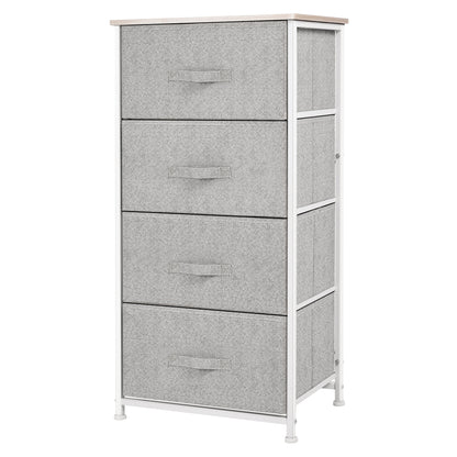 Chest of Drawers with 4 Fabric Drawers Storage Cabinet Multifunctional for Bedroom Living Room Hallway 45x30x92 cm Gray