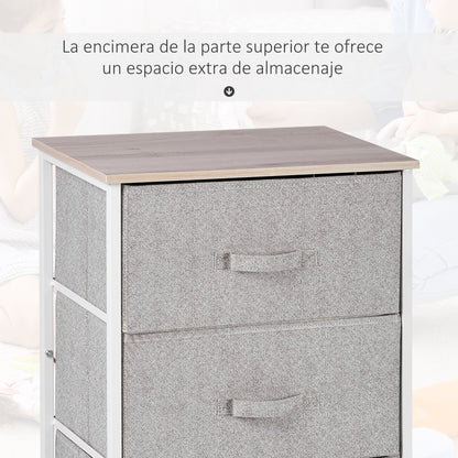 Chest of Drawers with 4 Fabric Drawers Storage Cabinet Multifunctional for Bedroom Living Room Hallway 45x30x92 cm Gray