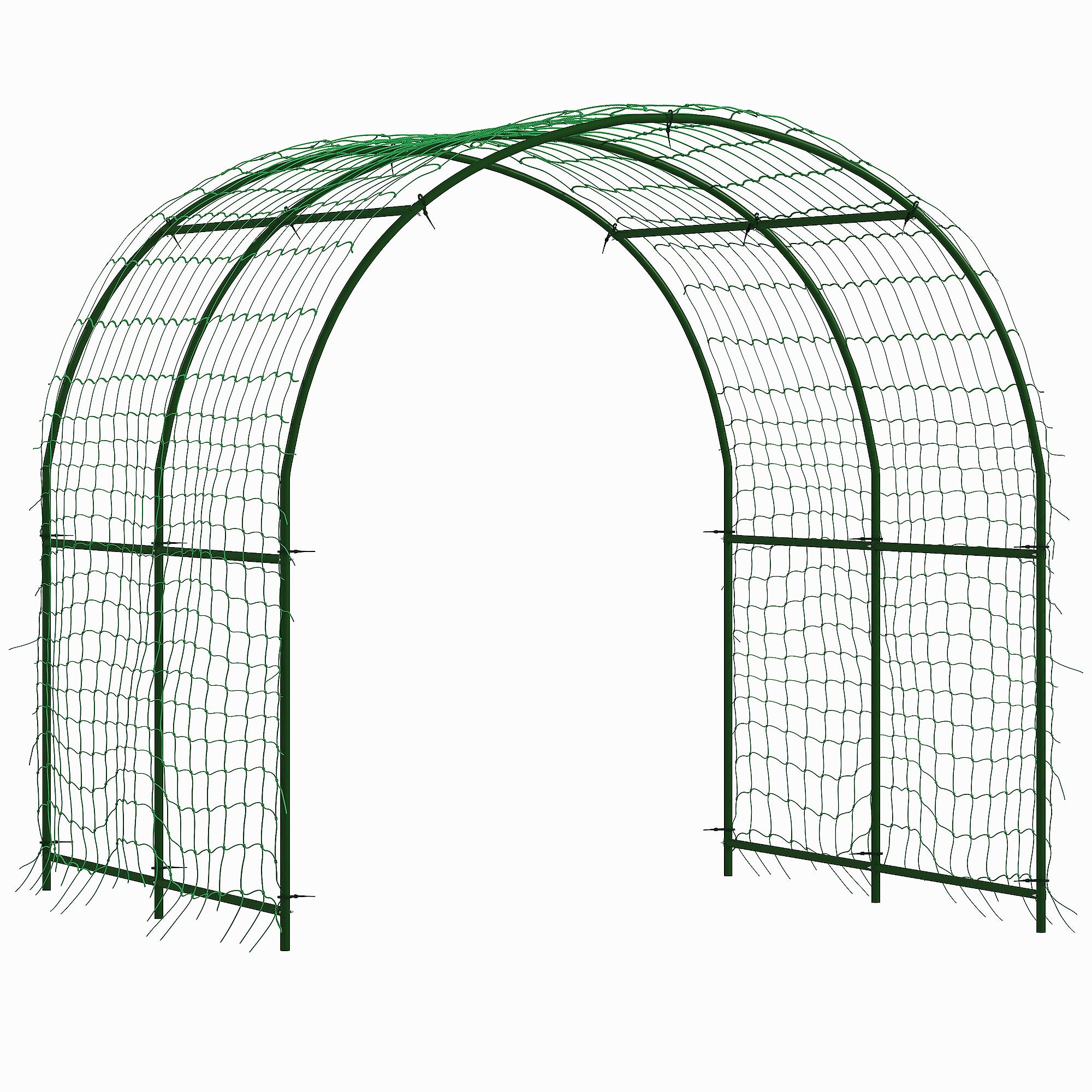 Rust-Resistant Curved Metal Trellis Arch for Tomatoes & Climbers, 210 x 250 x 216 cm – Dark Green