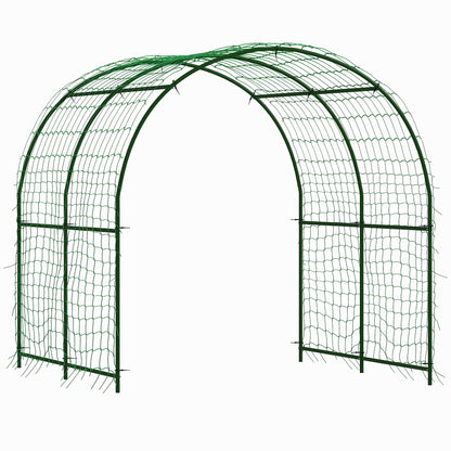 Rust-Resistant Curved Metal Trellis Arch for Tomatoes & Climbers, 210 x 250 x 216 cm – Dark Green