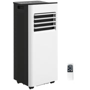 Portable Air Conditioner 3 in 1 9000 BTU Cooler Fan Dehumidifier 24.1 L/Day with Remote Control LED Display 24h Timer 2 Speeds for Room 28m² White and Black