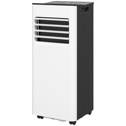 Portable Air Conditioner 3 in 1 9000 BTU Cooler Fan Dehumidifier 24.1 L/Day with Remote Control LED Display 24h Timer 2 Speeds for Room 28m² White and Black