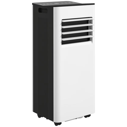 Portable Air Conditioner 3 in 1 9000 BTU Cooler Fan Dehumidifier 24.1 L/Day with Remote Control LED Display 24h Timer 2 Speeds for Room 28m² White and Black