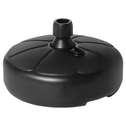Water Fillable Umbrella Base 13 kg or Sand 19 kg Round Parasol Stand Suitable for Ø32-38 mm Poles for Garden Patio Terrace Ø38x21.5 cm Black