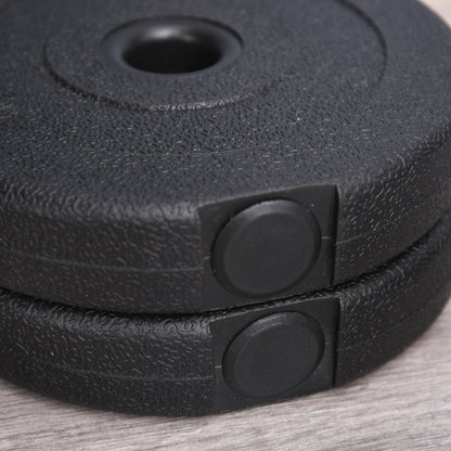 Short Dumbbell Set Total 20 Kg - Dumbbell Pairs - Adjustable Weight - Bars included - Muscle Training & Weightlifting - Black HDPE Steel