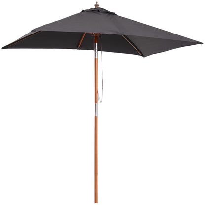 Umbrella 200 x 150 x 235 cm Tiltable Garden Umbrella 3-Level Adjustable Rectangular Beach Umbrella Water-Resistant and UV-Resistant for Beach Balcony Terrace Garden Dark Gray