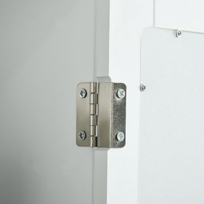 Wall-Mounted Bathroom Mirror Cabinet - Mirror Cabinet - Toilet Storage Cupboard - 1 Door, 2 Shelves - White MDF Glass