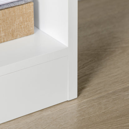 Bookshelf with Drawer and 9 Storage Compartments Bookcase Shelf for Living Room Office Study 60x26x158 cm White