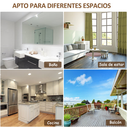 4-Level Bamboo Ladder Shelf Multifunctional Storage Furniture for Bathroom Living Room Kitchen 35x36x138.5 cm White and Natural