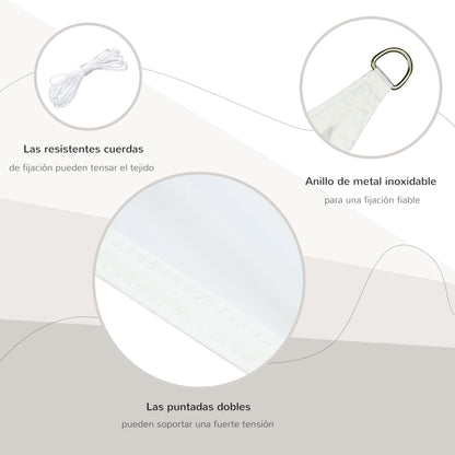 Cream Color Sail Canopy Sunshade Triangle Polyester Fabric Garden Beach Camping Shade Sail (various colors and sizes), 20x20x20 feet size, cream color