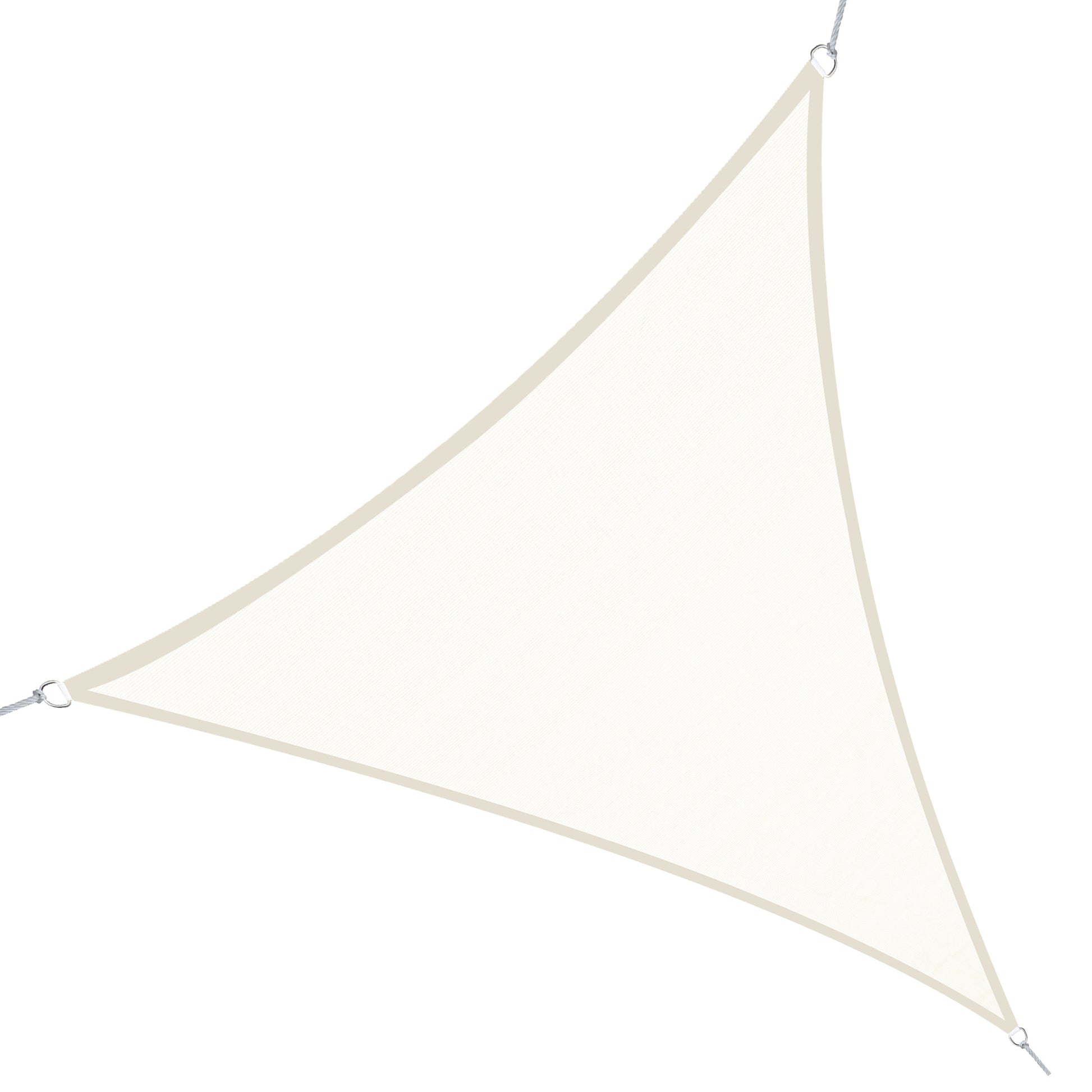 Cream Color Sail Canopy Sunshade Triangle Polyester Fabric Garden Beach Camping Shade Sail (various colors and sizes), 20x20x20 feet size, cream color