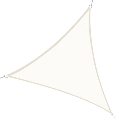 Cream Color Sail Canopy Sunshade Triangle Polyester Fabric Garden Beach Camping Shade Sail (various colors and sizes), 20x20x20 feet size, cream color