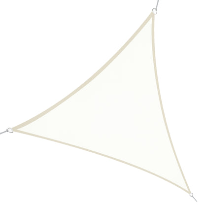 Cream Color Sail Canopy Sunshade Triangle Polyester Fabric Garden Beach Camping Shade Sail (various colors and sizes), 20x20x20 feet size, cream color