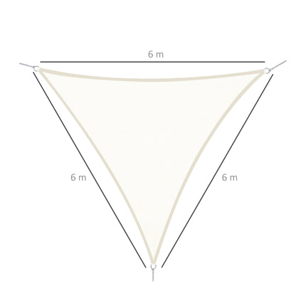 Cream Color Sail Canopy Sunshade Triangle Polyester Fabric Garden Beach Camping Shade Sail (various colors and sizes), 20x20x20 feet size, cream color
