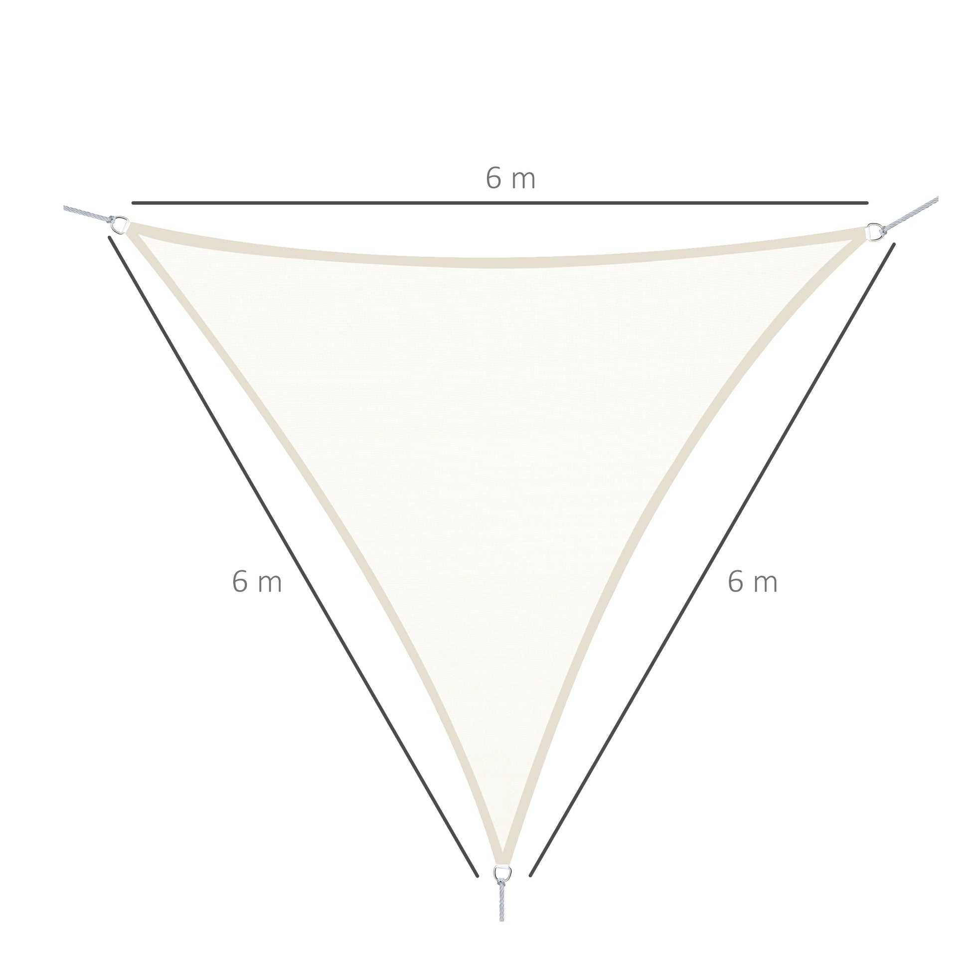Cream Color Sail Canopy Sunshade Triangle Polyester Fabric Garden Beach Camping Shade Sail (various colors and sizes), 20x20x20 feet size, cream color