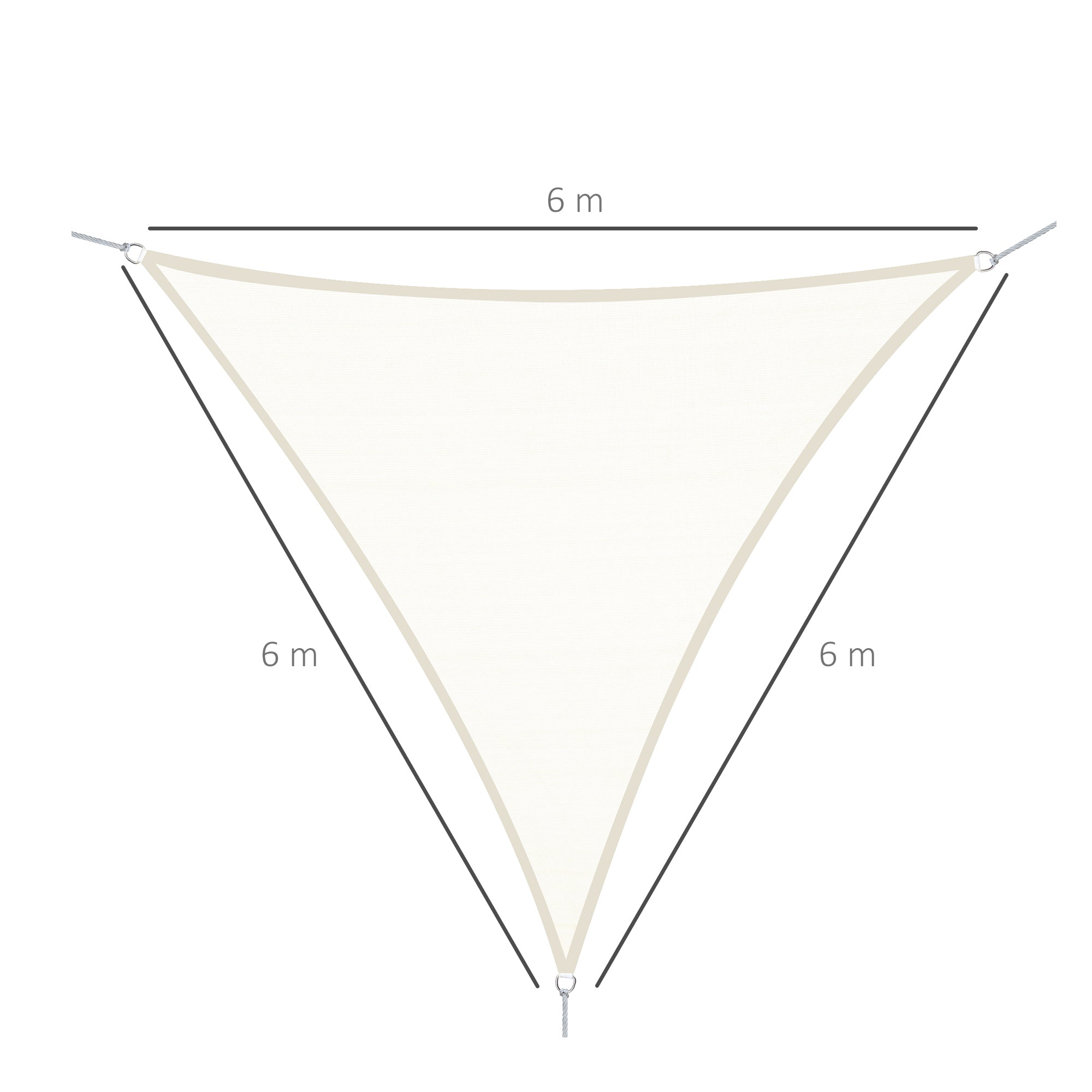 Cream Color Sail Canopy Sunshade Triangle Polyester Fabric Garden Beach Camping Shade Sail (various colors and sizes), 20x20x20 feet size, cream color